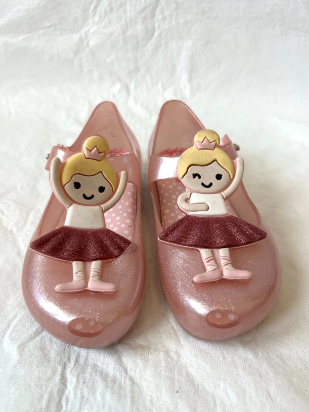 Mini Melissa mary janes Ultragirl jelly shoes Ballerina dancer size 11 pink - Picture 2 of 12